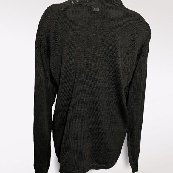 Ugly Christmas Sweater Cardigan One Hook Closure Embroidered Size Medium Rope - Picture 5 of 11